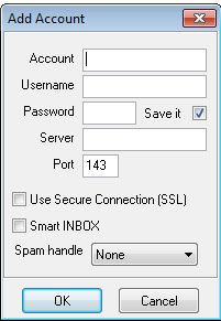 Configuración de cuenta de IMAPSize